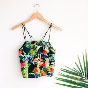 Topshop Hawaiian Strappy Cropped Cami Tank Top 4
